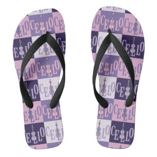 Colourful Cellos Pattern Flip Flops