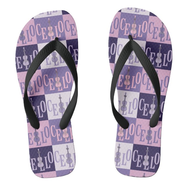 Colourful Cellos Pattern  Flip Flops (Footbed)