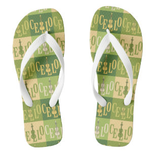 Colourful Cellos Pattern Flip Flops