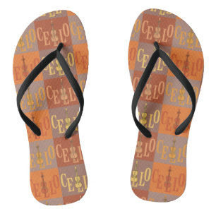 Colourful Cellos Pattern Flip Flops