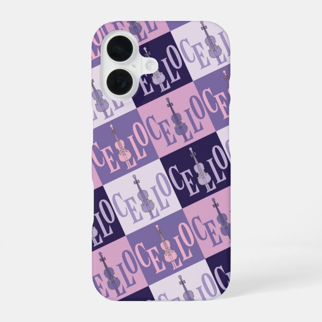 Colourful Cellos Pattern  iPhone 16 Case (Back)