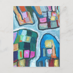Colourful Cellular Bay (abstract expressionism) Postcard