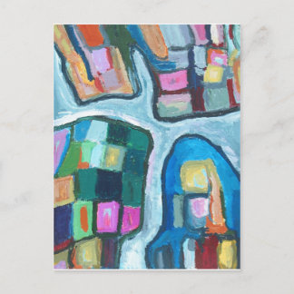Colourful Cellular Bay (abstract expressionism) Postcard