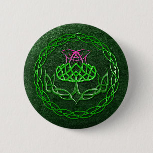 Colourful Celtic Knot Thistle 6 Cm Round Badge