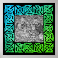 Colourful Celtic Knots Green Frame Add Your Photo