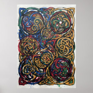 Colourful Celtic Knotwork Art Poster