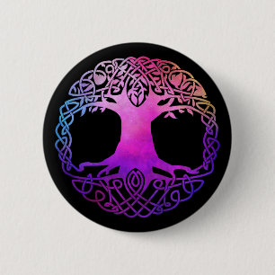 Colourful Celtic Tree of Life 6 Cm Round Badge