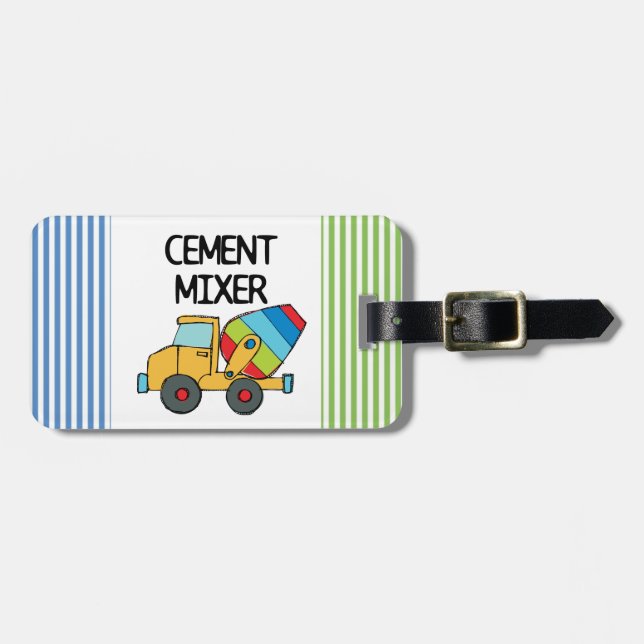 Colourful Cement Mixer Luggage Tag (Front Horizontal)