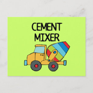 Colourful Cement Mixer Postcard