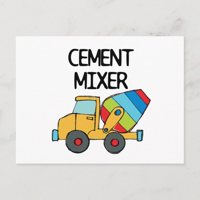 Colourful Cement Mixer Postcard (Front)