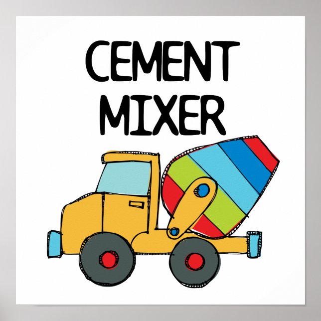 Colourful Cement Mixer Poster (Front)