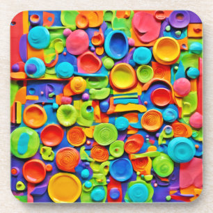 Colourful Ceramic Art Coaster