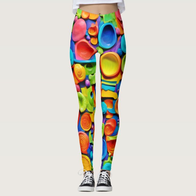 Colourful Ceramic Art Leggings (Front)