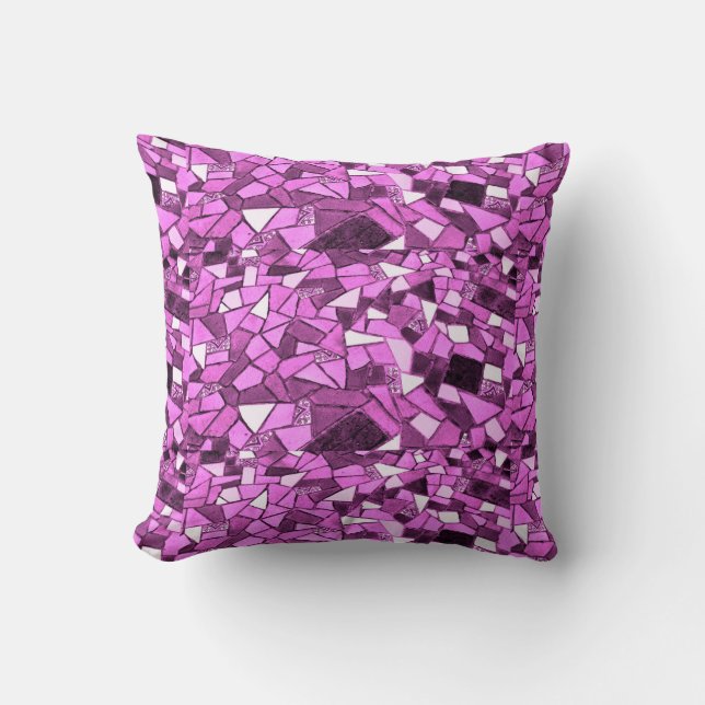 colourful ceramic pattern purple geometric design cushion (Front)
