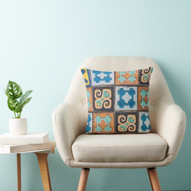 Colourful Ceramic Tiles Pattern Design Cushion (Chair)