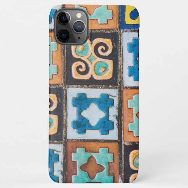 Colourful Ceramic Tiles Pattern Design iPhone Case (Back)