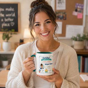 Colourful Certified Amazing Teacher Award Mug