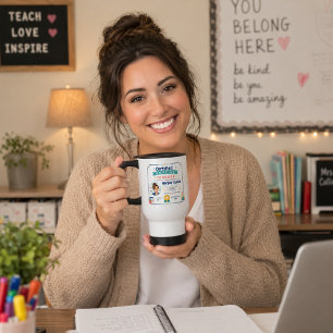 Colourful Certified Amazing Teacher Award  Travel Mug