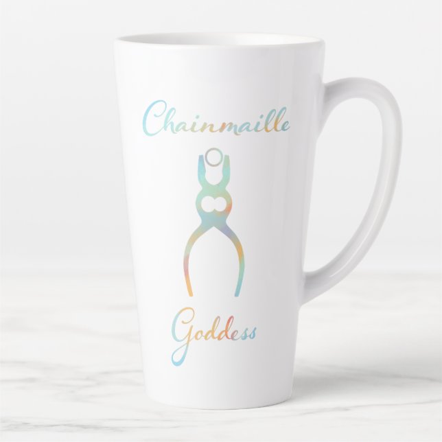 Colourful Chainmaille Goddess Latte Mug (Right)