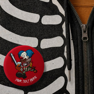 Colourful Chainsaw Clown Halloween Horror Cartoon 6 Cm Round Badge