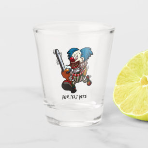 Colourful Chainsaw Clown Halloween Horror Cartoon Shot Glass