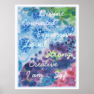 Colourful Chakra Affirmations Poster