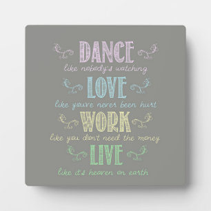 Colourful Chalk Board Style Quote Plaque