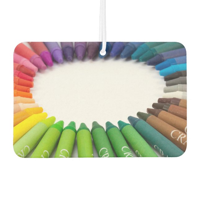 Colourful chalk crayons car air freshener (Front)