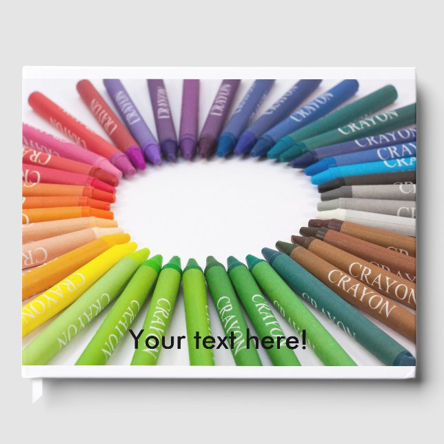 Colourful chalk crayons guest book (Front)