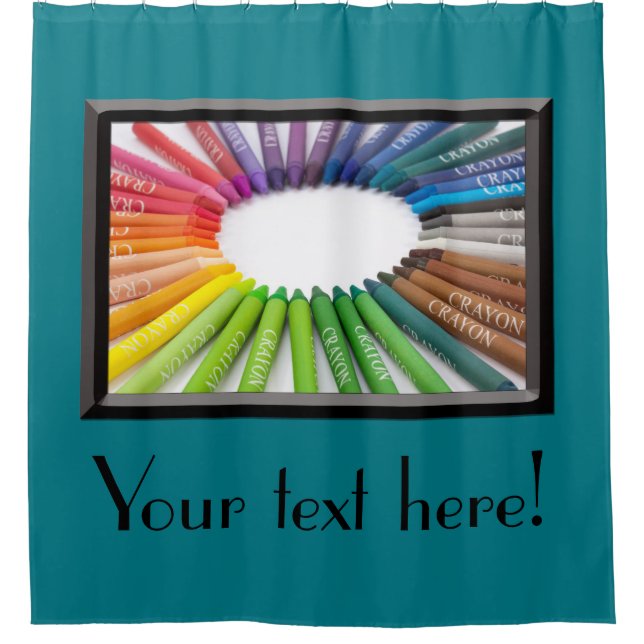 Colourful chalk crayons shower curtain (Front)