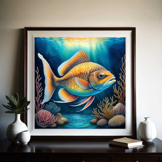 Colourful Chalk Drawing Fish Poster (Creator Uploaded)