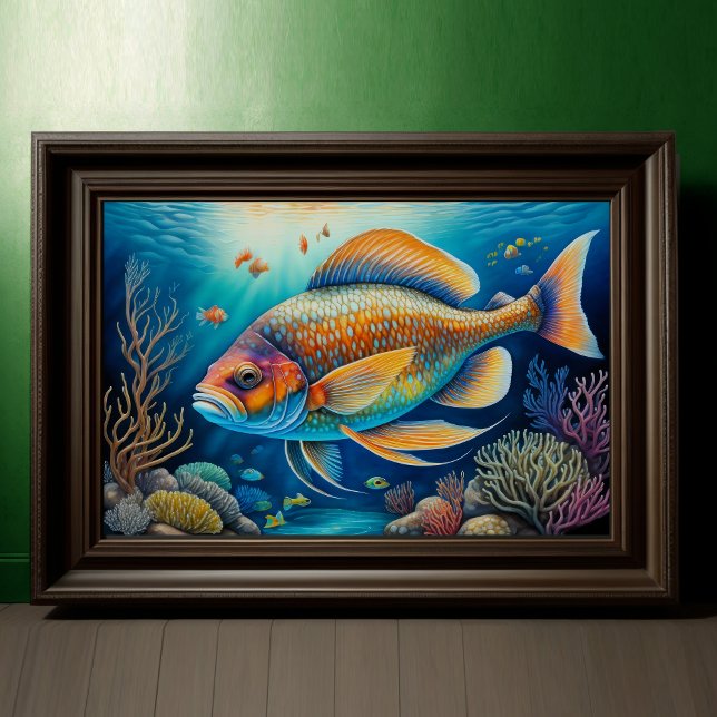 Colourful Chalk Drawing Fish Poster (Creator Uploaded)