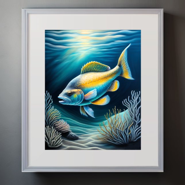 Colourful Chalk Drawing Reef Fish Poster (Creator Uploaded)