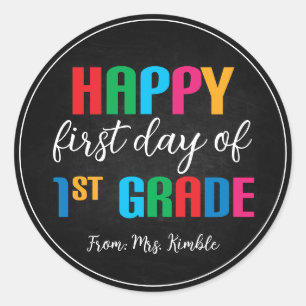 Colourful Chalkboard 1st Grade School Sticker