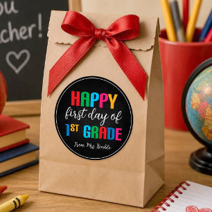 Colourful Chalkboard 1st Grade School Sticker