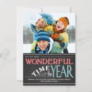 Colourful Chalkboard Holiday Photo Card