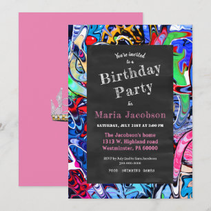 Colourful Chalkboard Party Invitation