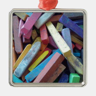 colourful chalks grouped together metal tree decoration