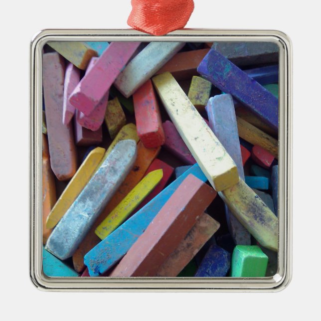 colourful chalks grouped together metal tree decoration (Front)