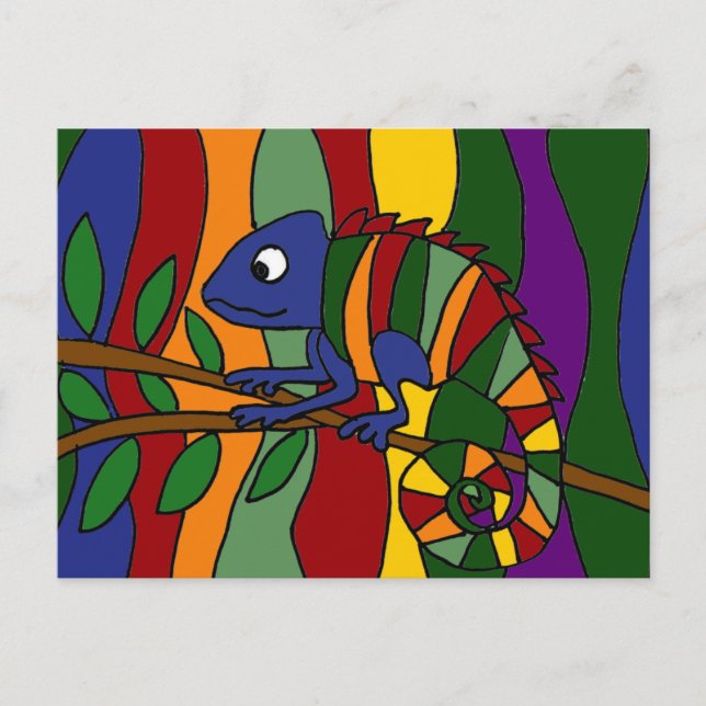 Colourful Chameleon Abstract Postcard (Front)