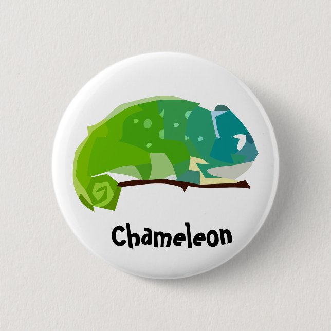 Colourful Chameleon Button (Front)