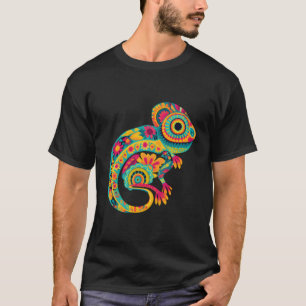 Colourful Chameleon Design Mexico Lover T-Shirt