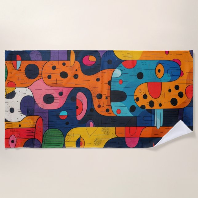 Colourful Chaos  Beach Towel (Front)