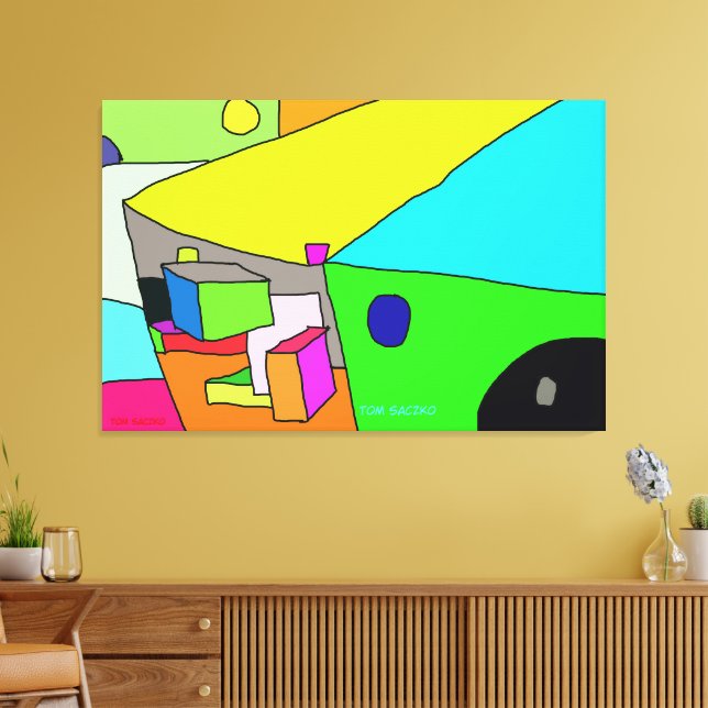 Colourful chaos canvas print (Insitu(LivingRoom))