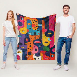 Colourful Chaos Fleece Blanket