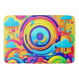 Colourful Chaos In Whimsical Wonderworld Bath Mat
