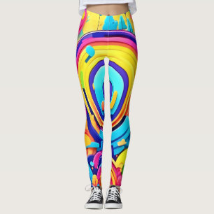 Colourful Chaos In Whimsical Wonderworld Leggings