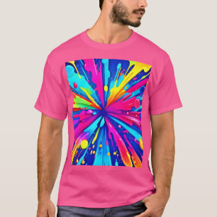 Colourful Chaos: Paint Splatter Abstract Art T-Shirt