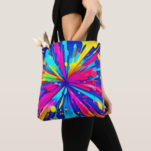 Colourful Chaos: Paint Splatter Abstract Art Tote Bag