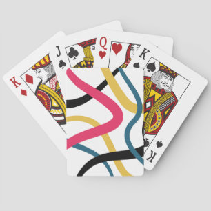 Colourful, chaotic, bold vibrant modern graphic ar playing cards